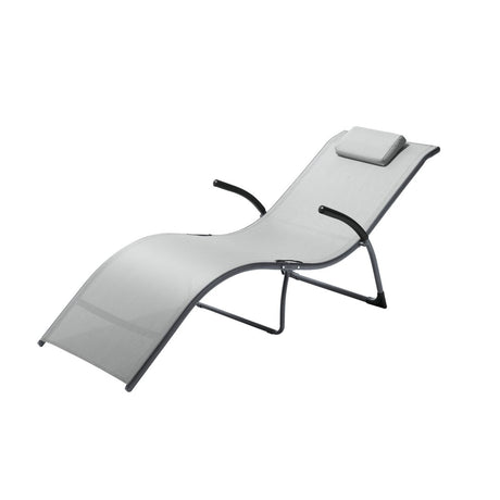 Flip - Lettino prendisole pieghevole grigio Lettini Pieghevoli Garden Team