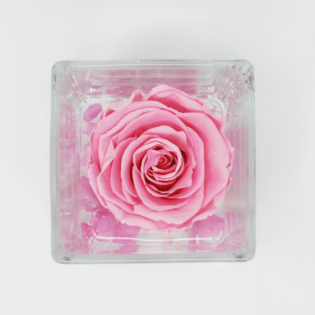 FLOWERCUBE CUBO FONDO EFFETTO PIETRA 8X8 Rose Stabilizzate Flower Cube