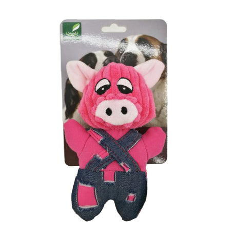GIOCO CANE PELUCHE MAIALE SALOPETTE JEANS 18 CM Giochi Cane Garden Team