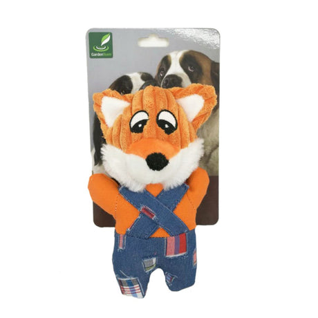 GIOCO CANE PELUCHE PUPAZZO VOLPE SALOPETTE JEANS 18 CM Giochi Cane Garden Team