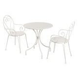 SET PRANZO ISABEL TAVOLO ROTONDO 70CM 2 SEDIE FERRO BEIGE Set da Balcone Garden Team