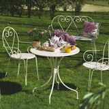 SET PRANZO ISABEL TAVOLO ROTONDO 70CM 2 SEDIE FERRO BEIGE Set da Balcone Garden Team