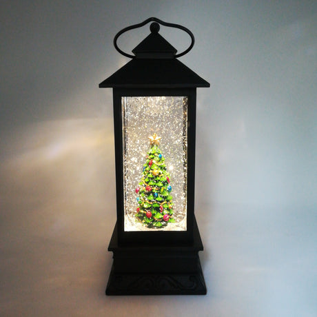 Lanterna con Glitter in movimento e LED con Albero di Natale Decorazioni Luminose Garden Team