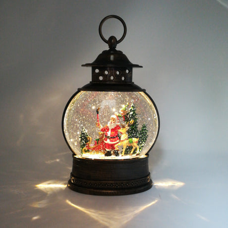 Lanterna con Glitter in movimento e LED con Babbo Natale Decorazioni Luminose Garden Team