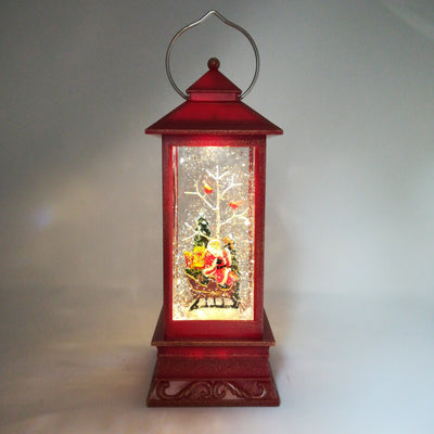 Lanterna con Glitter in movimento e LED con Babbo Natale Decorazioni Luminose Garden Team