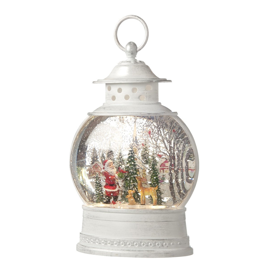 Lanterna con Glitter in movimento e LED con Babbo Natale Decorazioni Luminose Garden Team
