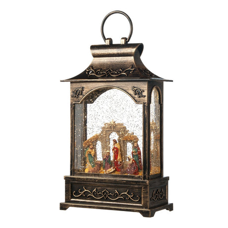 Lanterna con Glitter in movimento e LED con Natività Decorazioni Luminose Garden Team