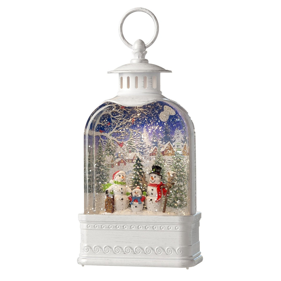 Lanterna con Glitter in movimento e LED con Pupazzi di Neve Decorazioni Luminose Garden Team