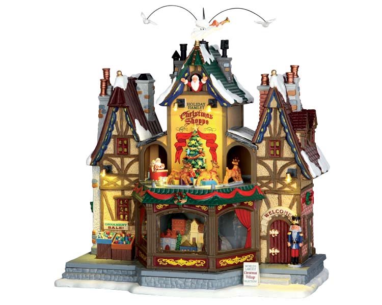 Holiday Hamlet Christmas Shoppe (cod. 55026) - Bottega natalizia Lemax con personaggi in movimento, musica e luci
