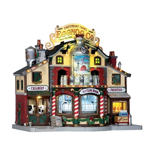 LEMAX VILLAGE CANTERBURY FARMS EGGNOG FACTORY 65131 Casette Illuminate LEMAX