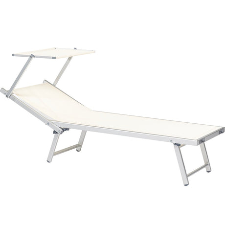 Lettino prendisole in alluminio argento e tela écru Lettini Prendisole Garden Team