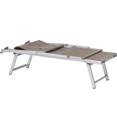 Lettino prendisole in alluminio argento e tela tortora Lettini Prendisole Garden Team