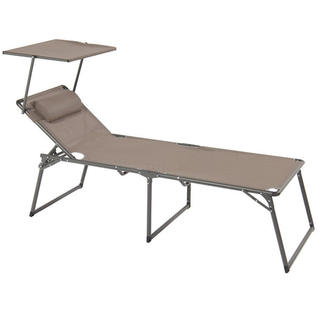 Lettino prendisole pieghevole tortora con tettuccio Lettini Prendisole Garden Team