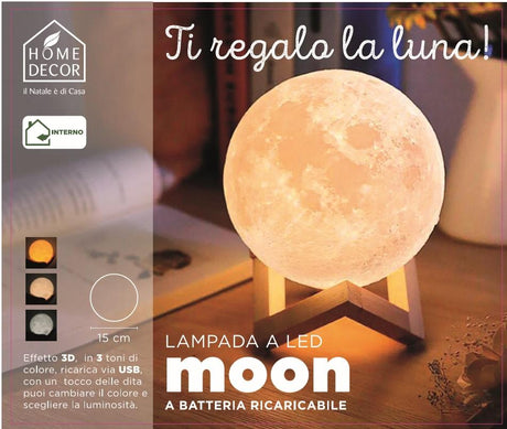 Luna Luminosa dia 15 cm Cambia colore con il Tocco Decorazioni Luminose Garden Team
