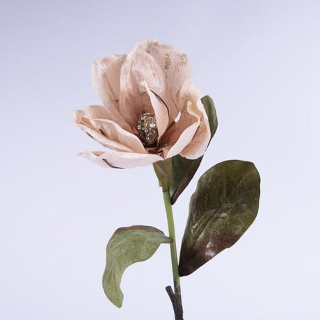 Magnolia in Velluto Rosa H81CM Fiori Natalizi Garden Team