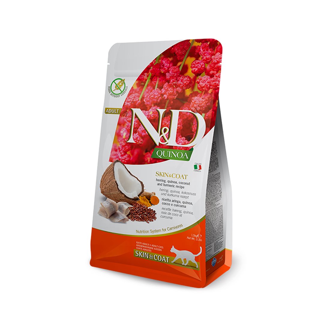 N&D QUINOA SKIN & COAT 1,5 KG Cibo per Gatti FARMINA