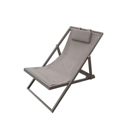 New Relax - Sdraio pieghevole in alluminio taupe Sdraio Pieghevoli Garden Team