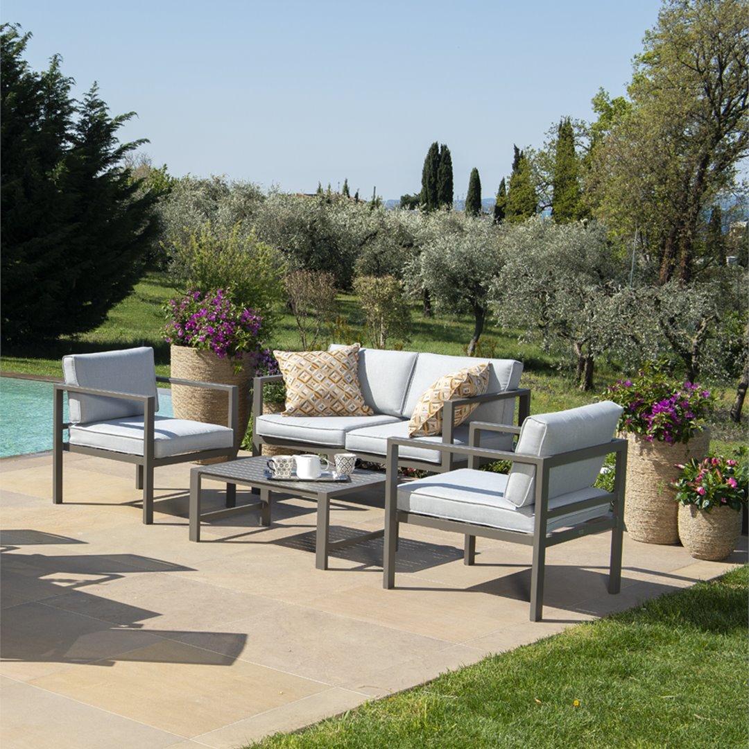 New Summer - Salotto da giardino 4 posti Salotto da Giardino Garden Team