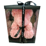 Orsetto di rose in foam grande colore salmone in confezione regalo