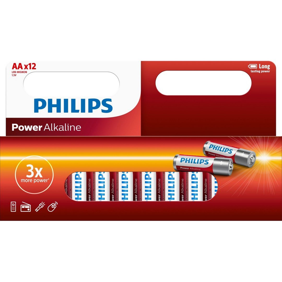 Philips confezione risparmio 12 Batterie AA Batterie PHILIPS