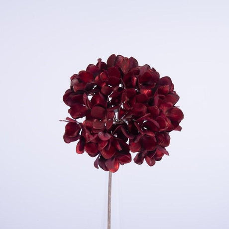 Pik Ortensia H45CM Burgundy Metallizzato Fiori Natalizi Garden Team