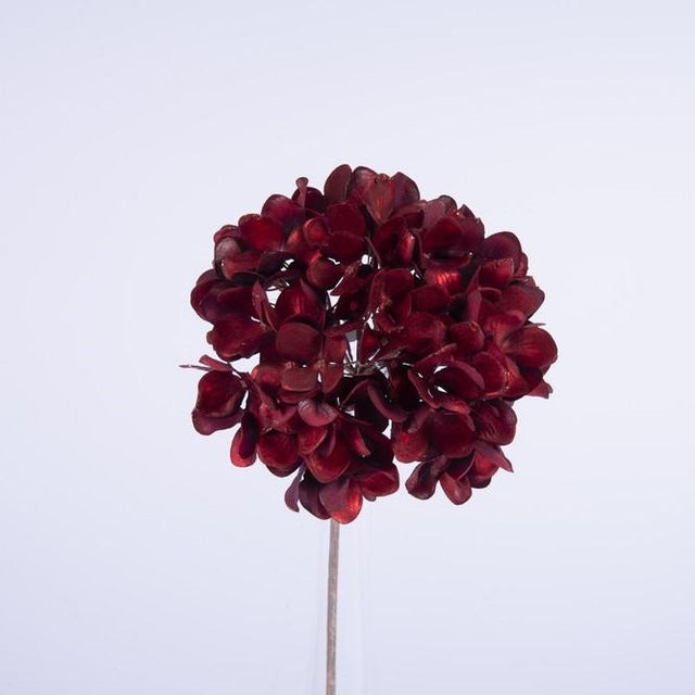 Pik Ortensia H45CM Burgundy Metallizzato Fiori Natalizi Garden Team