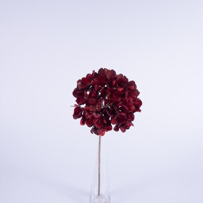 Pik Ortensia H45CM Burgundy Metallizzato Fiori Natalizi Garden Team