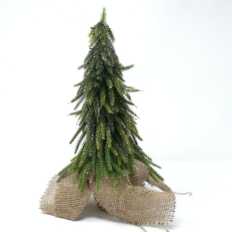 Pino 35CM con Glitter Oro e Vasetto Juta Alberi di natale da tavolo Garden Team