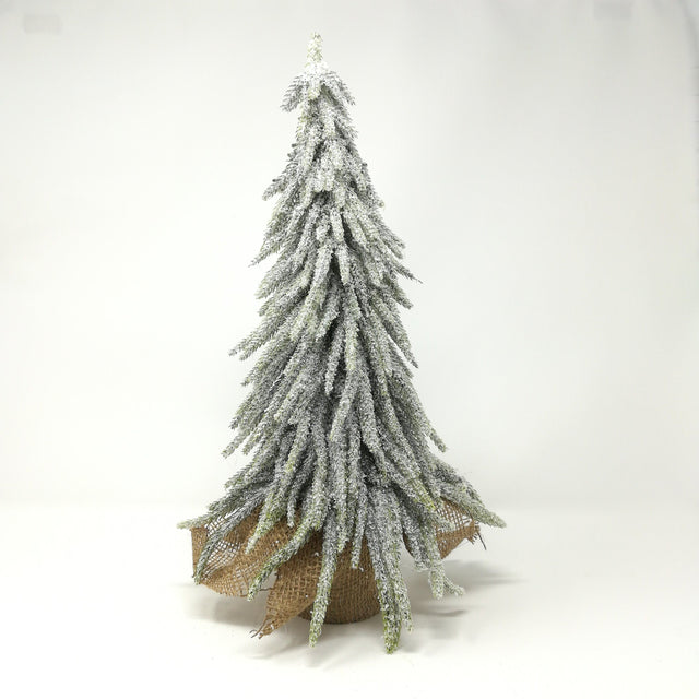 Pino H40CM Innevato con Vasetto in Juta Alberi di natale da tavolo Garden Team