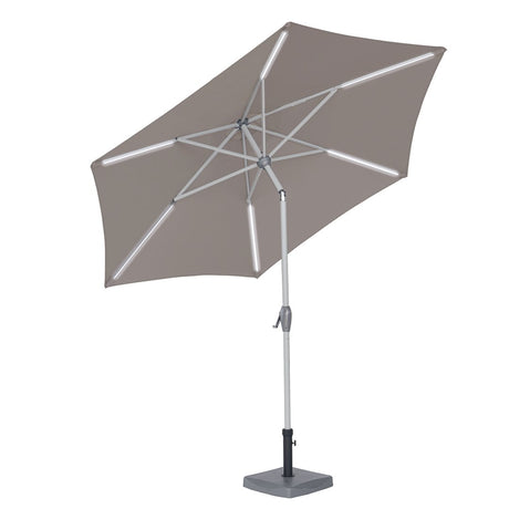 Plus - Ombrellone da giardino a palo centrale rotondo con strisce LED Ombrelloni Palo Centrale Garden Team