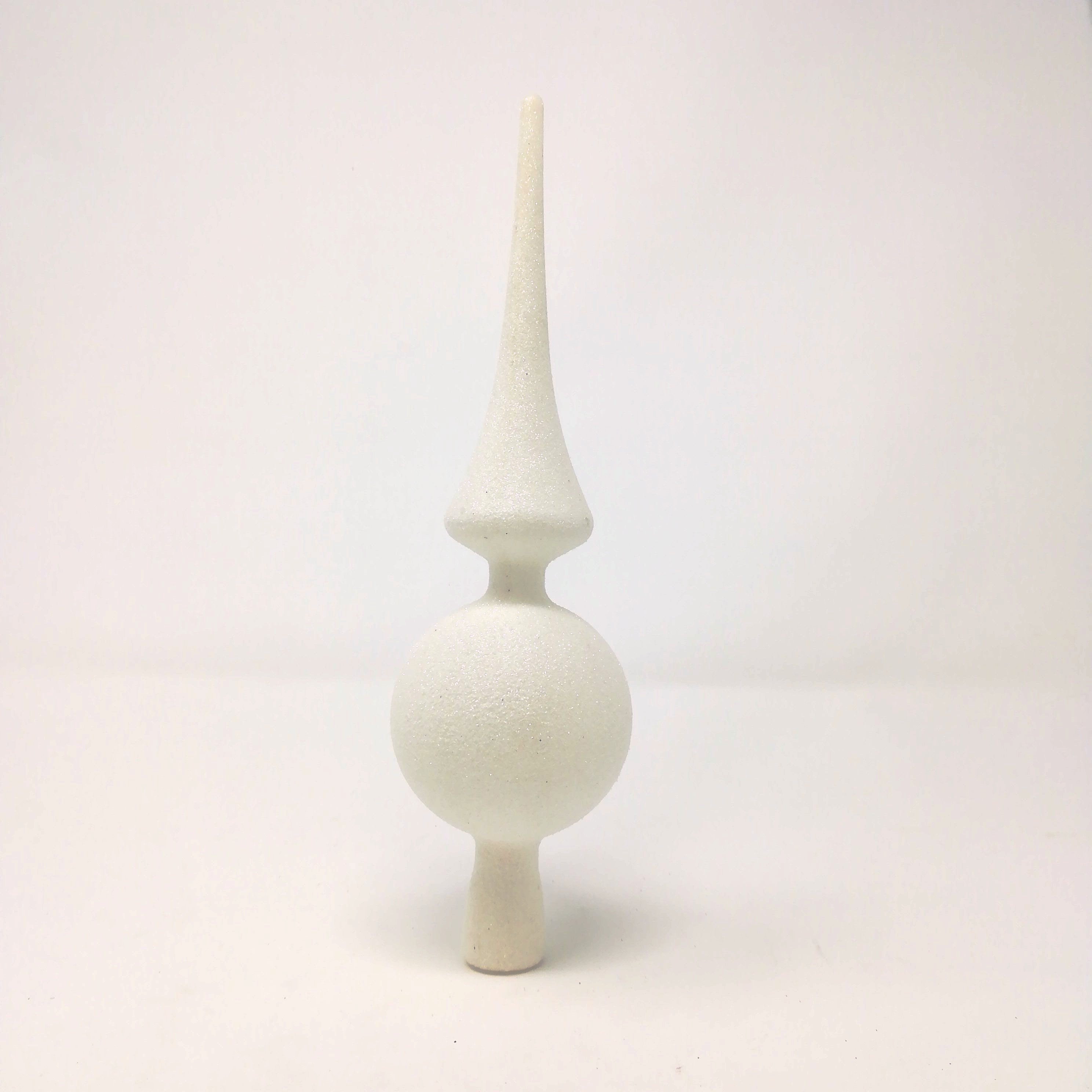 Puntale 25CM Glitter Bianco in Plastica Punta Albero Plastica Garden Team