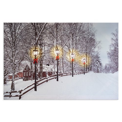 Quadro di Natale a Led Paesaggio di Neve 60x40 Quadro a led Garden Team