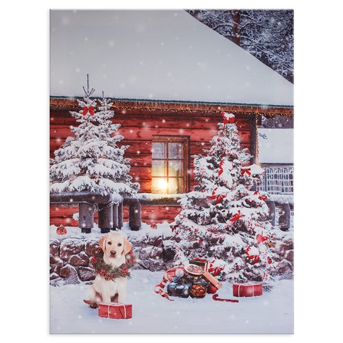 Quadro Tela Natalizia illuminato A Led 30x40 Quadro a led Garden Team