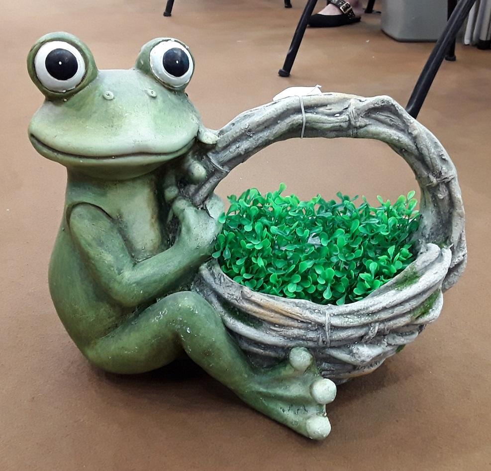 RANA CON CESTO 36X23X29CM Animaletti in magnesite Garden Team