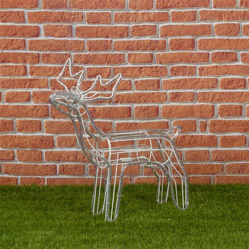 Renna Luminosa Natalizia 3D Luce Fissa 56x70 H
