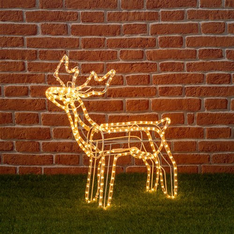 Renna Luminosa Natalizia 3D Luce Fissa 56x70 H Renne Luminose LOTTI