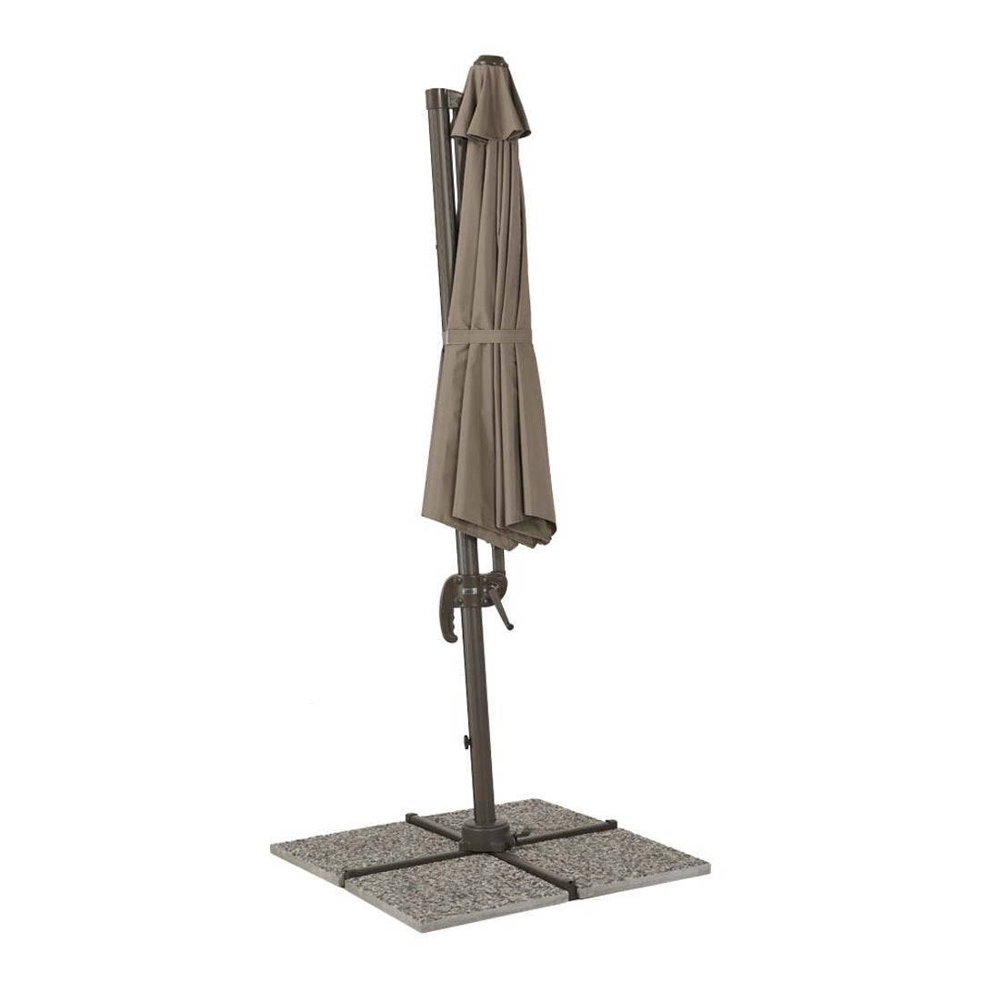 Rondo - Ombrellone da giardino braccio laterale rotondo taupe Ombrelloni Braccio Laterale Garden Team