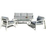 SALOTTO WELCOME ALLUMINIO BIANCO CON CUSCINI GRIGI Salotto da Giardino Garden Team