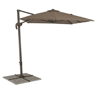 Sanremo - Ombrellone da giardino braccio laterale rettangolare light taupe Ombrelloni Braccio Laterale Garden Team