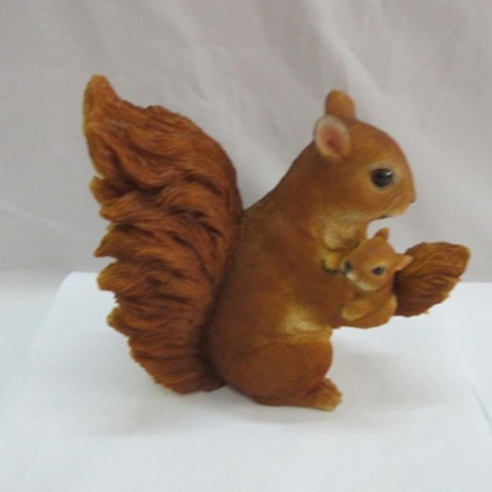 Scoiattolo con Baby H19,5CM in Polyresina Decorazioni Appoggio Garden Team