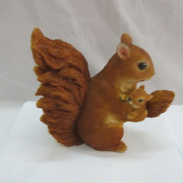 Scoiattolo con Baby H19,5CM in Polyresina Decorazioni Appoggio Garden Team