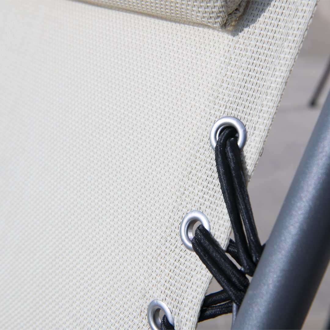 SDRAIO COMFORT 88X65XH110CM NERO TEX BEI Sdraio Pieghevoli Garden Team