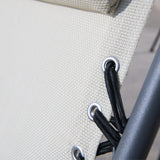 SDRAIO COMFORT 88X65XH110CM NERO TEX BEI Sdraio Pieghevoli Garden Team