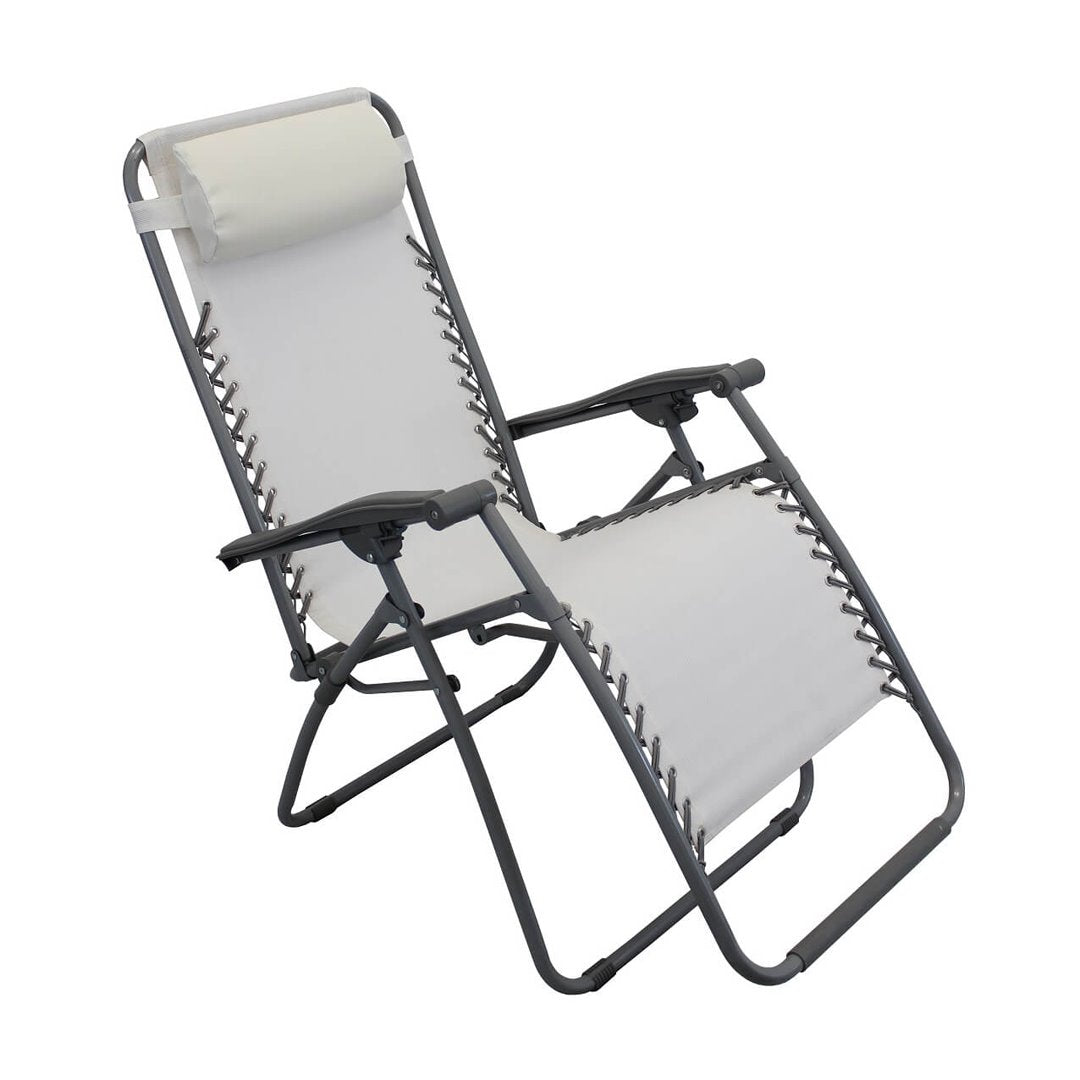 SDRAIO COMFORT 88X65XH110CM NERO TEX BEI Sdraio Pieghevoli Garden Team