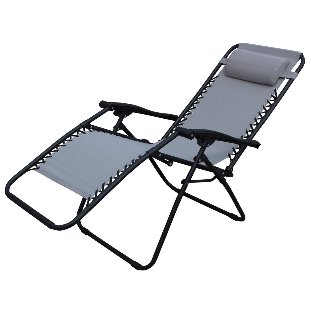 SDRAIO COMFORT 88X65XH110CM NERO TEX GRI Sdraio Pieghevoli Garden Team