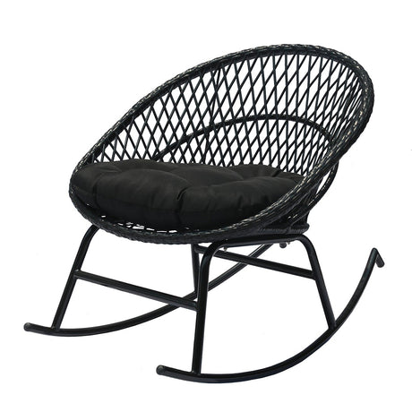 sedia-a-dondolo-fibra-nera-con-cuscino