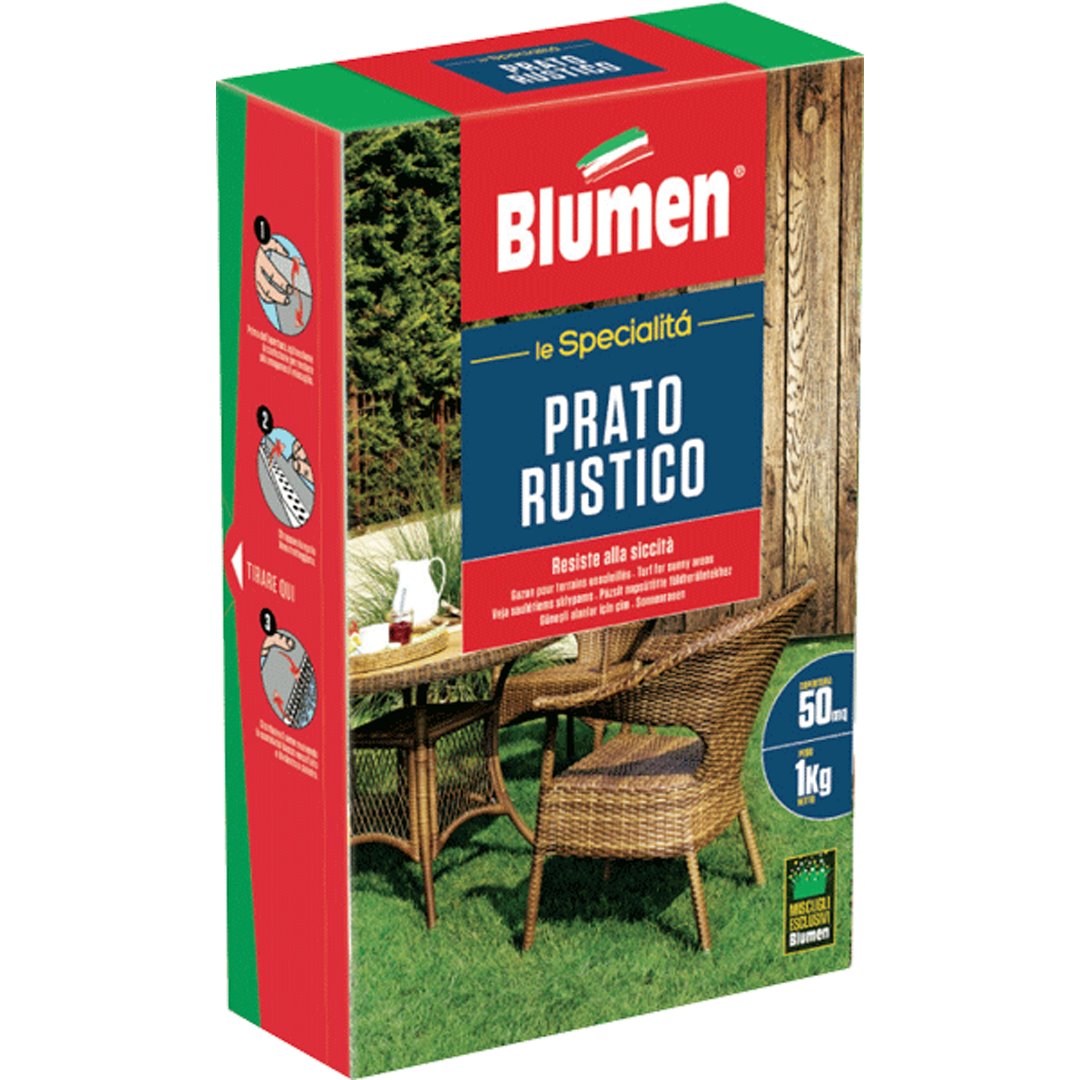 SEMI PRATO RUSTICO RESISTENTE 1 KG SENZA MANUTENZIONE Sementi Prato Blumen