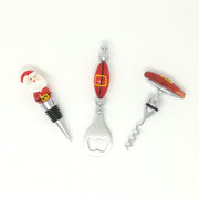 Set 3 pz Apribottiglie e Tappo Decoro Babbo Natale Casalinghi Natalizi Garden Team