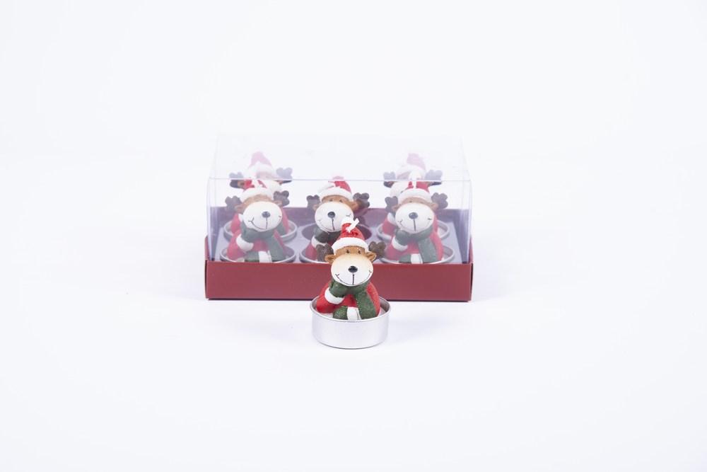 Set 6 Candeline Renna Candele Natalizie Garden Team