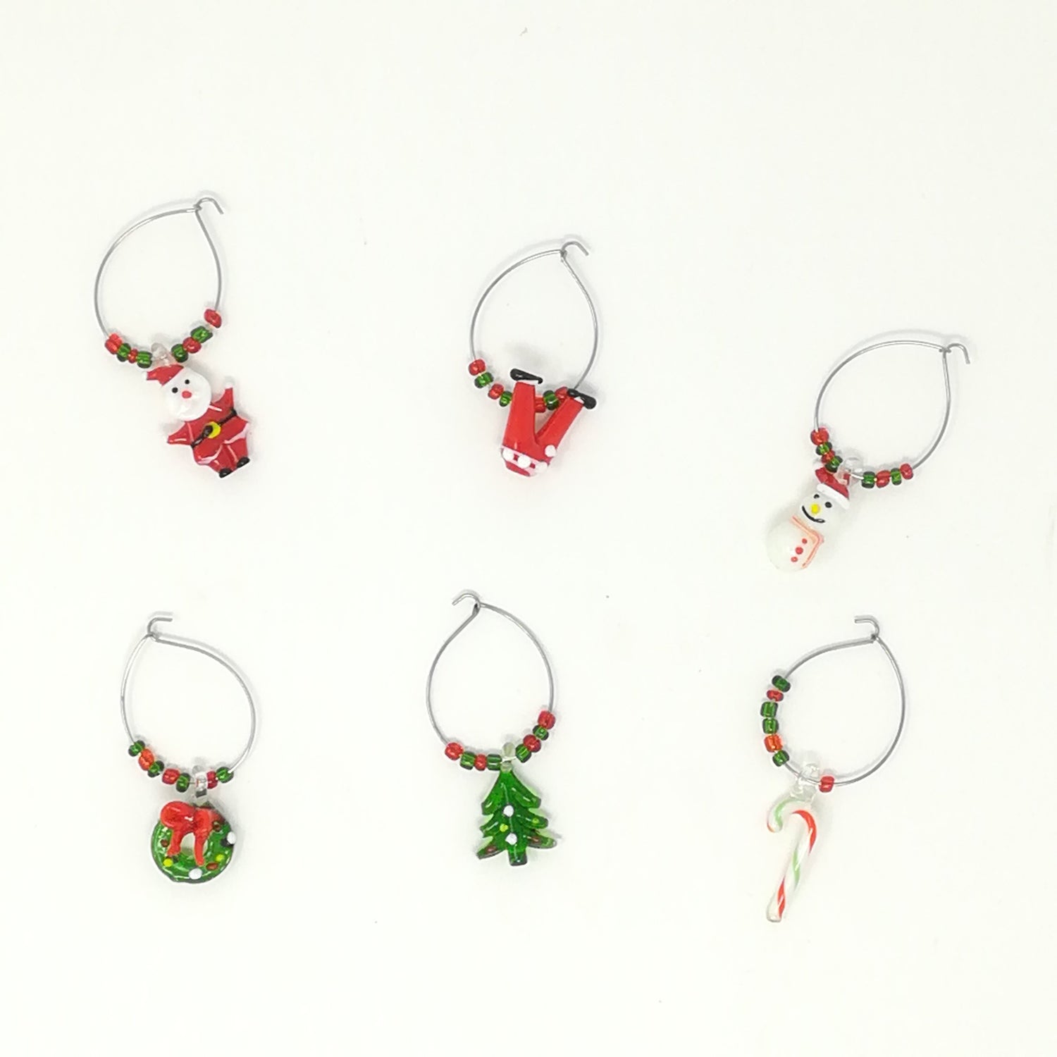 Set 6 Charms Segnabicchiere Decori Natalizi Casalinghi Natalizi Garden Team